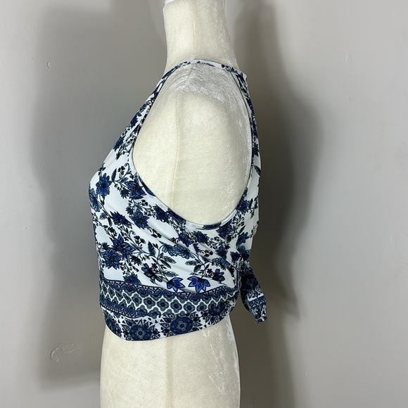 Show Me Your Mumu Blue Floral Salsa Casablanca Selena Maxi Skirt Crop Top Set XS - Picture 10 of 16